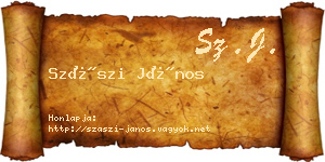 Szászi János névjegykártya