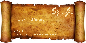 Szászi János névjegykártya