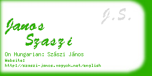 janos szaszi business card