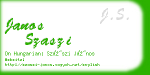 janos szaszi business card